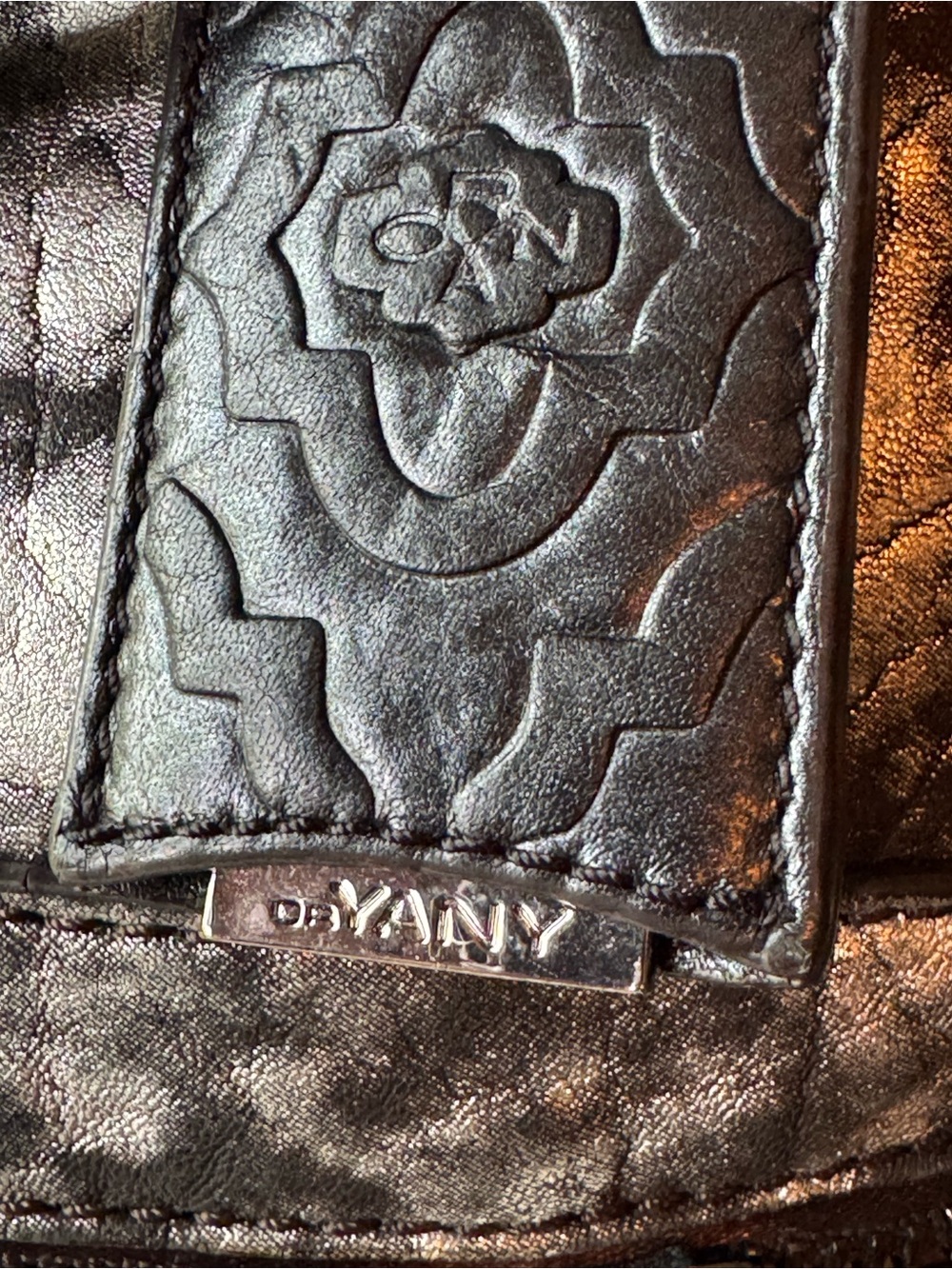 orYANY Marbled Gray & Black Leather Shoulder Tote Bag - Picture 3 of 13